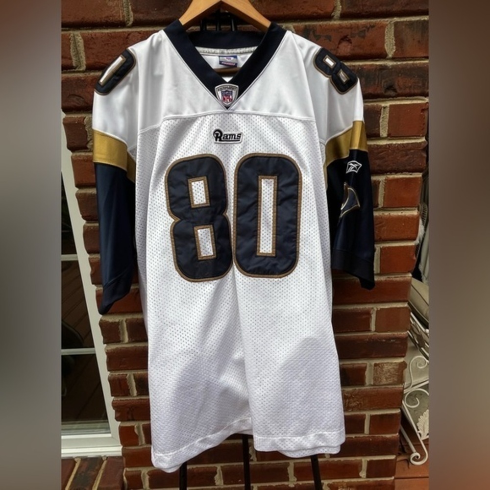 Reebok White and Navy Jersey Isaak Bruce #80